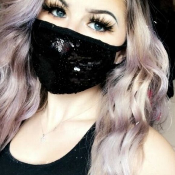 Sequin Protective Face Mask (Two Tone Reversible ) - Picture 5 of 12